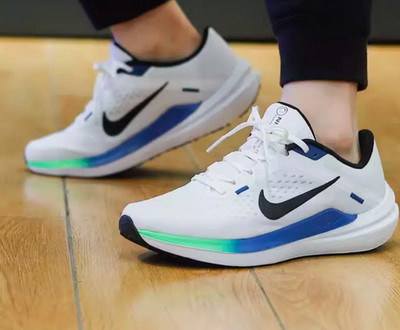 Nike Air Winflo 10 Weiß Blau Herren Sneaker Schuhe Gr. UK 7_8,5_9,5_10,5_11_12