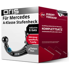 Für A-Klasse Stufenheck V177 (Oris) Anhängerkupplung abnehmbar + E-Satz 7pol Set