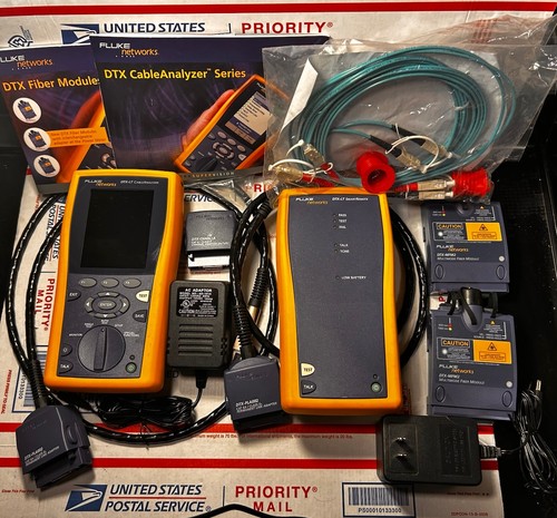 FLUKE NETWORKS DTX-LT CABLE ANALYZER W/ DTX-MFM2 / DTX-PLA002 / DTX-CHA001A Read