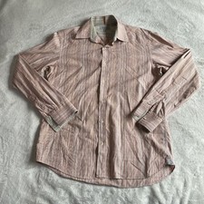 Ted Baker Shirt Men 3 Medium Multicolor Long Sleeve Retro Print Button Up Casual