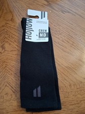 New Hollow Performance Alpaca Crew Mid Calf Socks Black MEDIUM M 8-10 W 7-10