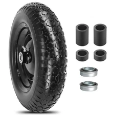 14.5”DX3.2”W Flat-free Solid Tire and Wheel with 3/4 & 5/8 Bearing 3"-6"Centered