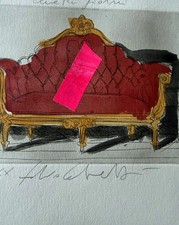 Fabio Calvetti acquaforte colorata a mano "questi giorni" 35x25 firmata III/XX