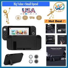 Black TPU Protective Case for Nintendo Switch 2017 Model with Grip Caps