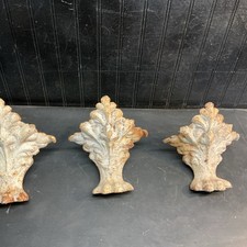 Set of 3Antique Cast Iron Clawfoot  Oak Leaf Bathtub Feet Architectural Salvage