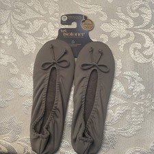 Isotoner Ballet House Slippers. Grey. LG. NWT