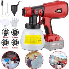 200W High Power Paint Sprayer for Milwaukee 18V Battery Cordless HVLP Spray Gun
