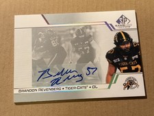 Brandon Revenberg 2025 Upper Deck CFL Game Used Autograph Hamilton Tiger Cats