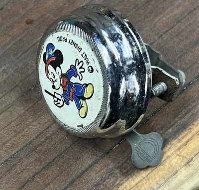 vintage Mickey Mouse ''Sorcerer's Apprentice'' chrome bicycle bell, Germany 1970s