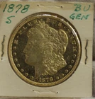 1878 S US Morgan Silver Dollar $1 Unc Details (Gold Plated)