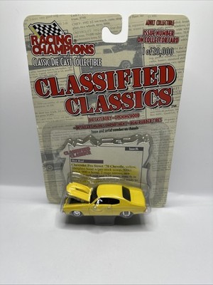 RACING CHAMPIONS CLASSIFIED CLASSICS 1970 CHEVY CHEVELLE PRO STREET YELLOW 1999