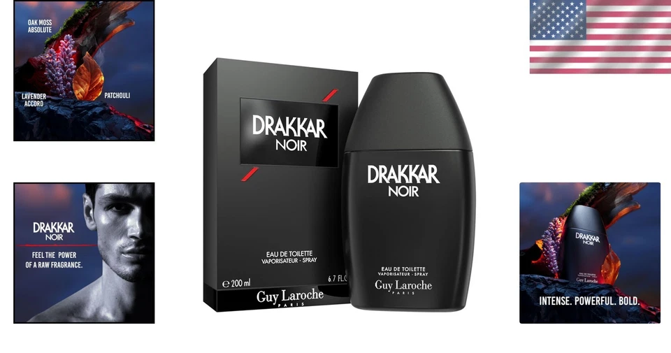 Fragancia de diseñador icónica Drakkar Noir - Eau de Toilette intenso y potente -... Foto 2 de 4
