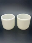 Set Of 2 Vintage WWII US Navy Corning Milk Glass Watchmans Hand Warmer Mugs Cups