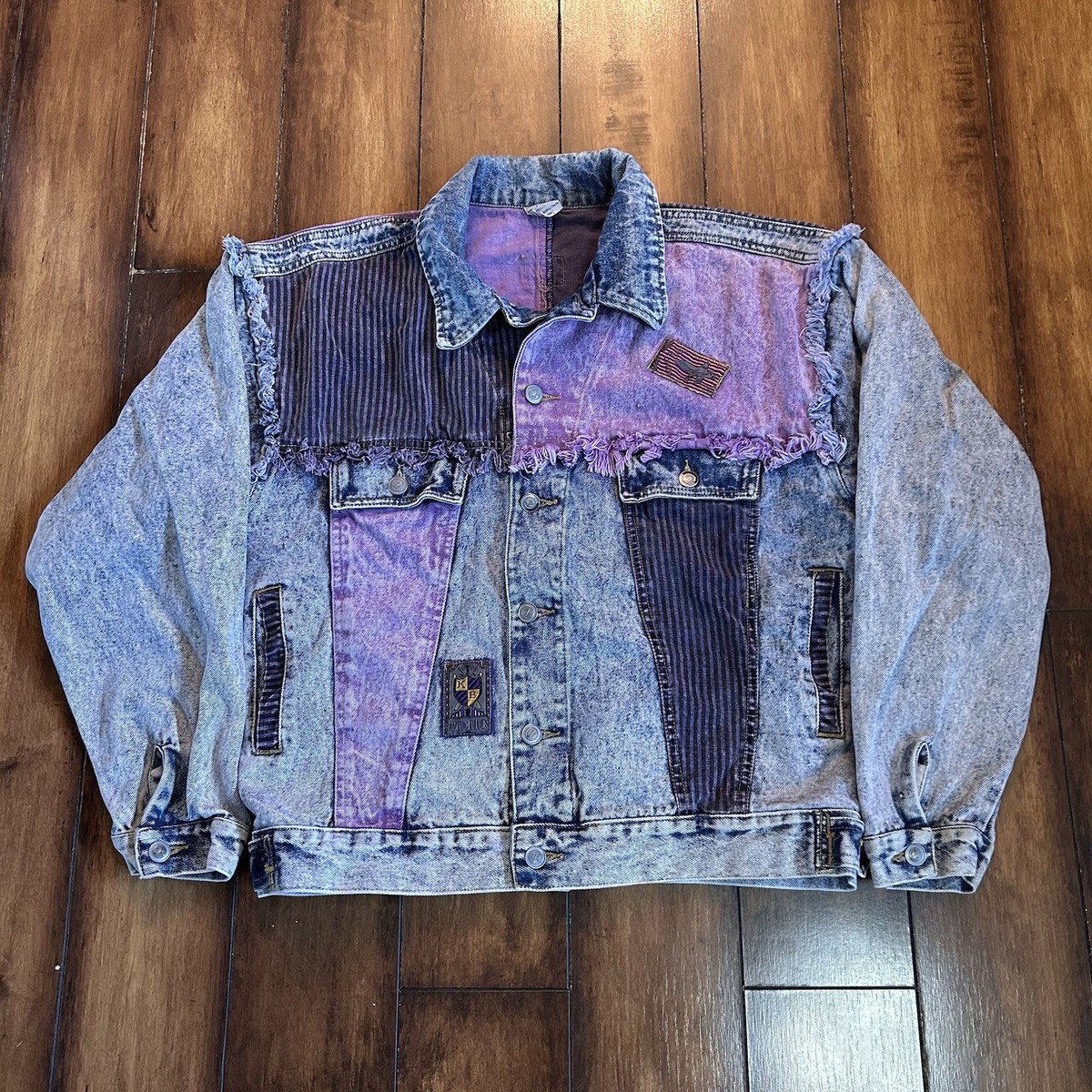 Vintage 90s Kozmic Blues Denim Trucker Jacket Large Acid Wash