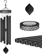 50" Memorial Wind Chimes Deep Tone - Sympathy Gift for Loss of Loved One Black