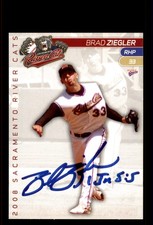 Signed Baseball Card Auto Brad Ziegler 2008 MultiAd Sacramento River Cats