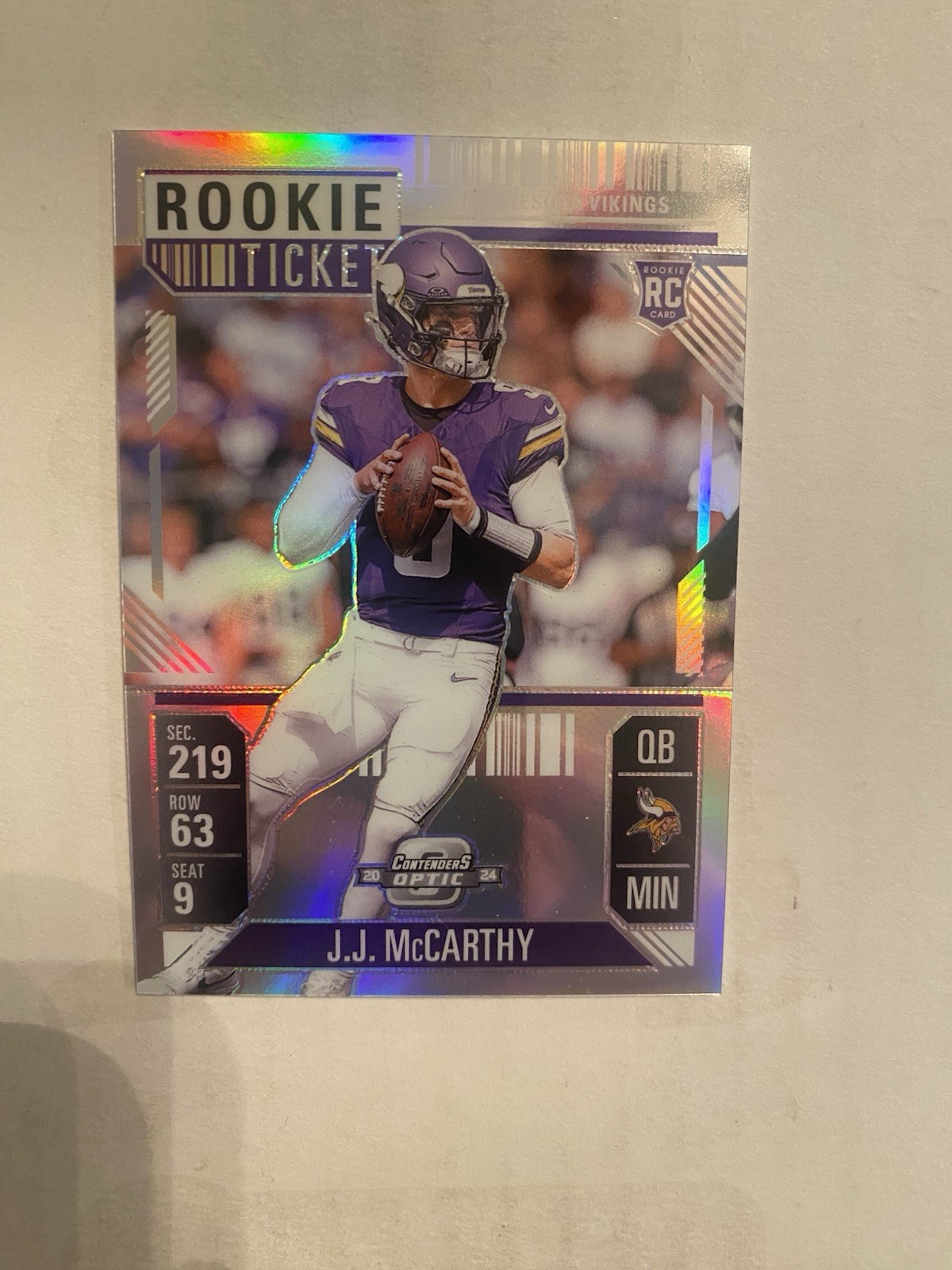 2024 Contenders Optic Rookie Ticket J.J. McCarthy #71 Silver Prizm RC Rookie