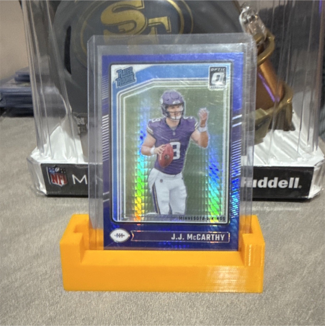 Panini 2024 Donruss Optic J.J. McCarthy Rated Rookie blue hyper #235 Vikings NFL