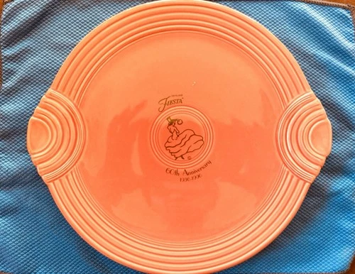 Fiesta 60th Anniversary Orange Ceramic Plate Lead-Free 1996 Art Pottery