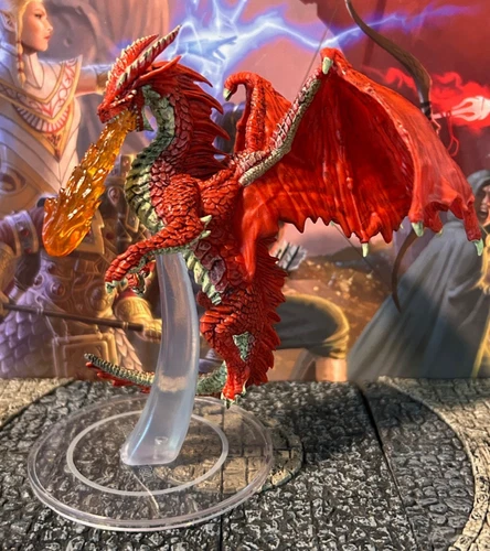Young Red Dragon D&D Miniature Dungeons Dragons Fangs Talons 44 adult huge