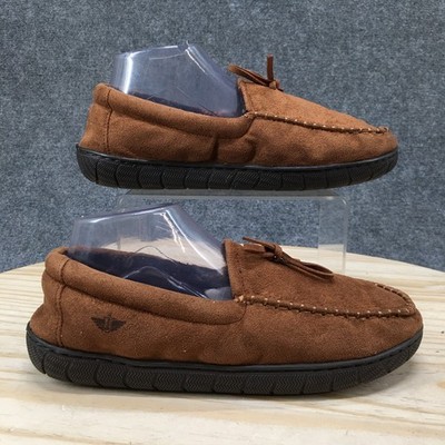 Dockers Heritage Moccasin Slippers Mens 7-8 Slip On Comfort Moc Toe Bow Brown