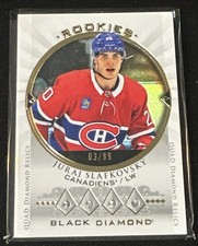 2022-23 UD Black Diamond Quad Relics Rookie Retro Juraj Slafkovsky /99 #BDRR-JS