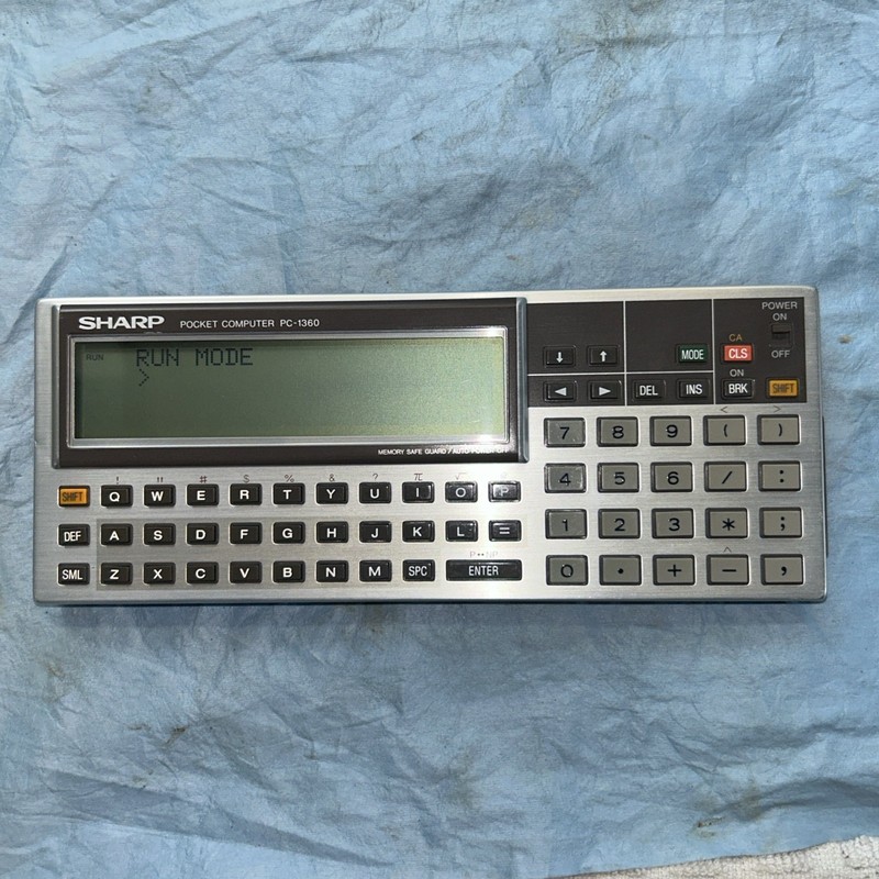 Sharp PC-1360 Pocket Computer BASIC with 8K Ram Card and Cover - Vintage 1980's