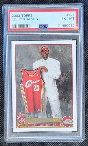 2003 Topps LeBron James #221 Rookie PSA 6 Graded Basketball Card Cavaliers