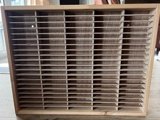Napa Valley Box Company Wooden 100 Slots Cassette Tape Wall Mount Storage Rack