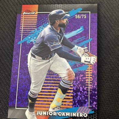 2026 Topps Finest Junior Caminero #190 Uncommon Purple Mini-Diamond /75 Rays