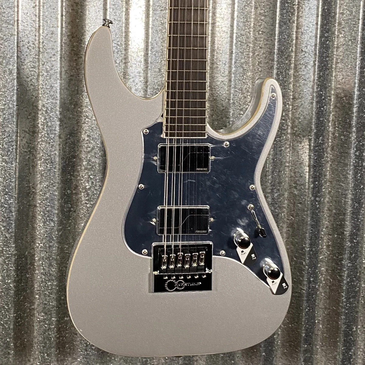 ESP LTD KSM-6 Ken Susi Evertune Metallic Silver Guitar & Case
