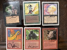 Mtg. Drago Shivan rivisto, elfi Llanowar, Sentir Vampire firmato. LP