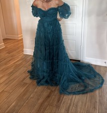 Formal Dress Prom Lacy - Peacock