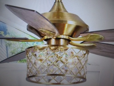 Flint Garden 52 in. Indoor Gold 3-Light Downrod Mount Chandelier Ceiling Fan