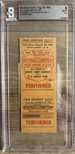 1943 BABE RUTH FINAL HR (ALL TIME) OFF WALTER JOHNSON WAR BOND FULL TICKET BGS 8
