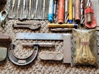 Vintage Machinist Tool Lot Square Drills End Mills Caliper Rail Anvil Starrett — photo 2