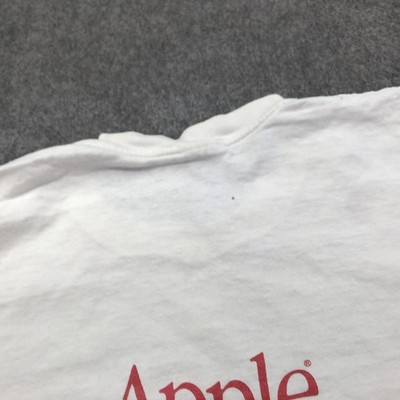 Vintage Apple Shirt Mens XL White Macintosh Computer Logo Graphic