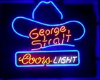 Coors Light Cowboy Hat Beer 20"x16" Neon Sign Bar Real Glass Man Cave Light Lamp
