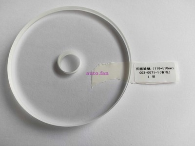 C03-0071-1 Viewing window glass of vacuum coating machine 116 * t10mm with hole 