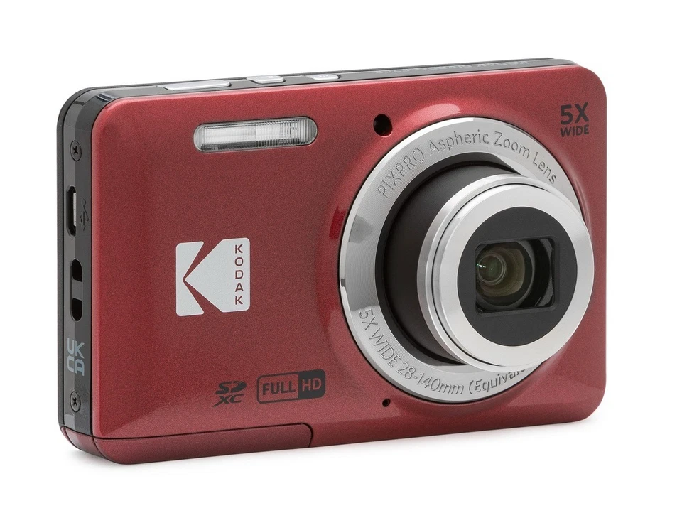 Kodak FZ55 Kompaktkamera PIXPRO rot, 5facher optischer Zoom, 28mm Weitwinkel NEU - Bild 3 von 4
