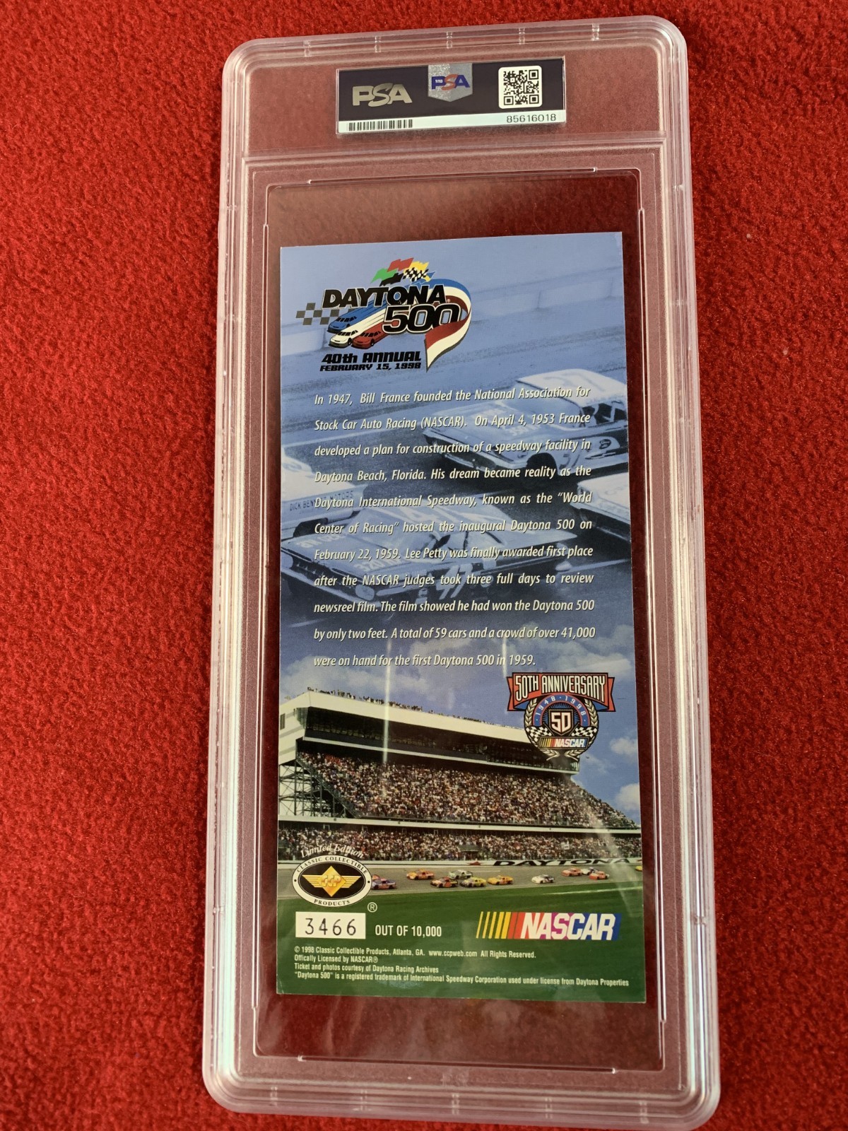 1998 Dale Earnhardt Sr. Signed Daytona 500 Commemorative 1959 Ticket PSA/DNA view 6