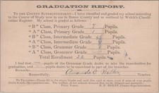 Informe de graduación de la década de 1880 Amanda E Walker Boone County IA Welch Register 22 alumnos