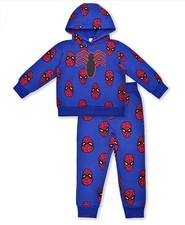 Marvel Spiderman Hoodie and Jogger Pant Set for Boys Size 7 Blue