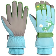 Gilotop Children Ski Gloves Kids Waterproof Winter S 7-10Years , light blue
