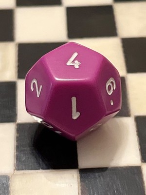 RARE open # 4 vintage d12 purple rpg ad&d dice 123123@