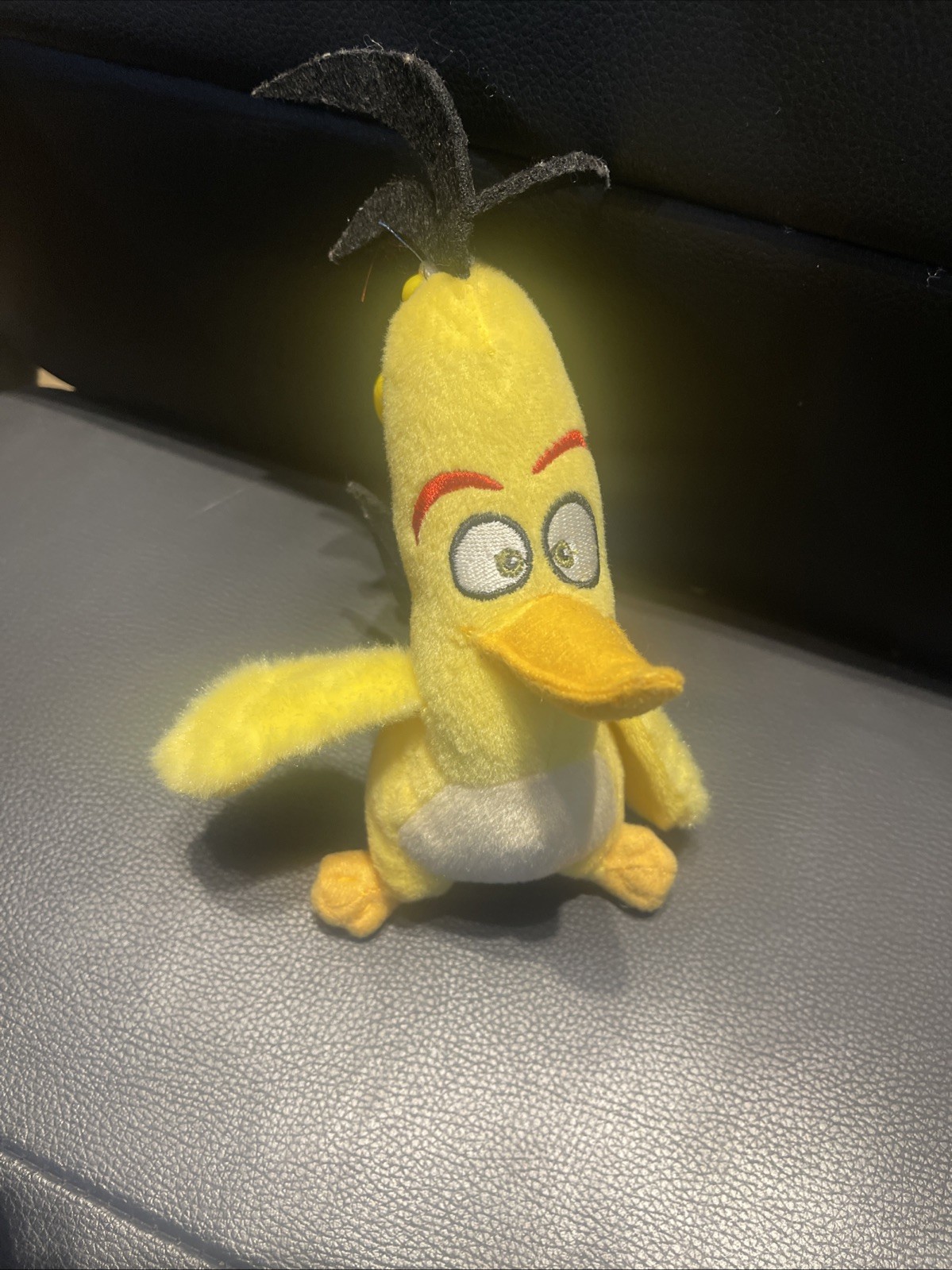 Yellow Angry Birds Bag Clip Soft 6”Plush Toys Movie Keyring Loop Backpack