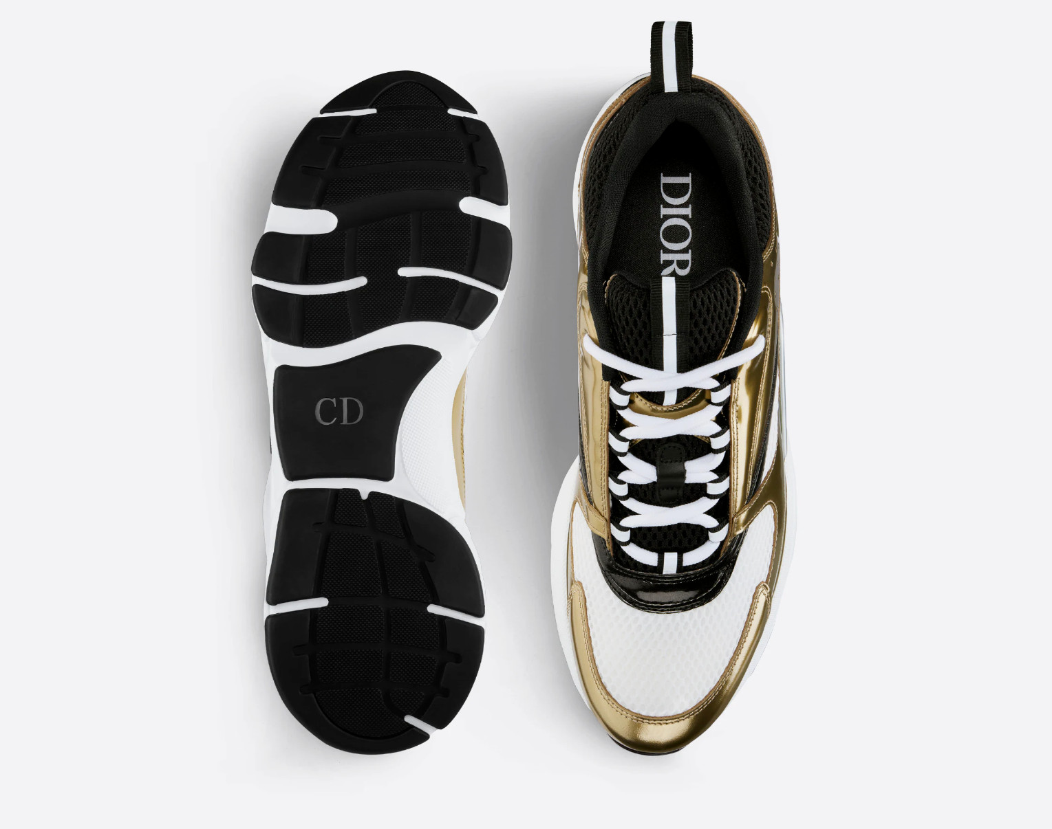 Dior - B22 Sneakers - White Gold Black Leather Fabric - EU44/ UK10/ US11 New&Box image 5