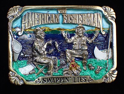 1986 Amercan Fsherman Swappn Les Belt Buckle Ma… - Gem