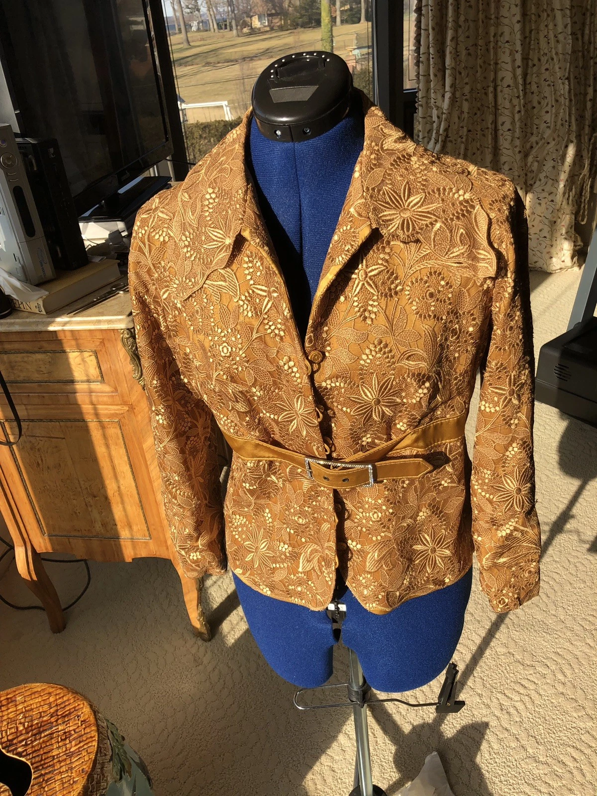 Giacca formale in pizzo oro Guipure $1 5k VALENTINO ITALY taglia 10
