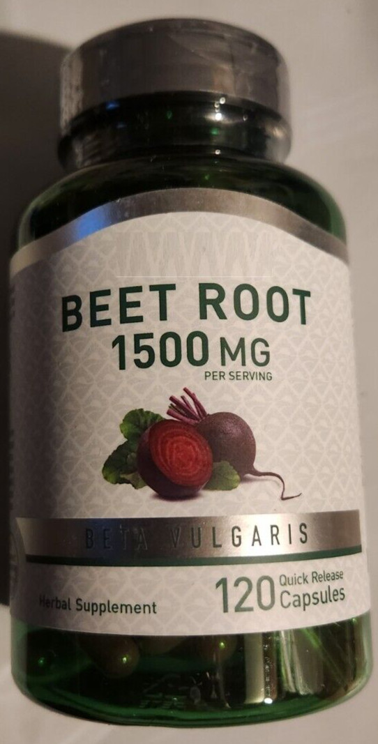 Raíz de remolacha 1500 mg (por porción), 120 cápsulas de liberación rápida beta vulgar sin gluten